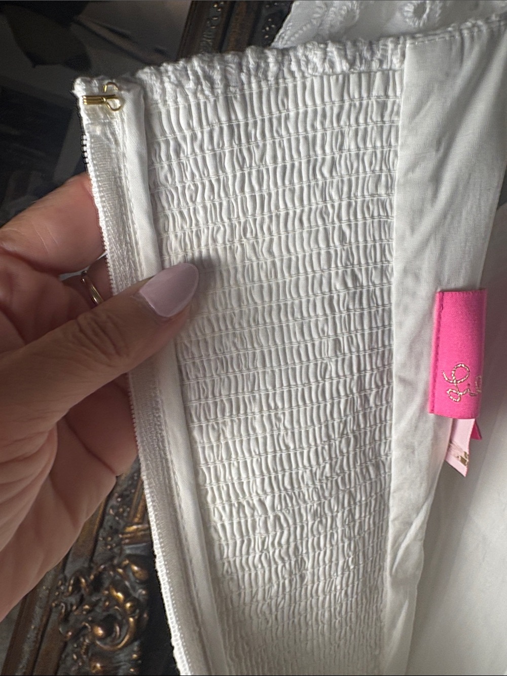 Lilly Pulitzer Daniela Crisp White Eyelet Puff Sleeve Mini Dress EUC Size 8 - Picture 14 of 17